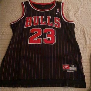 Michael Jordan black pinstripe jersey